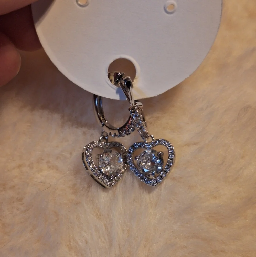 Elegant Silver Heart Earrings